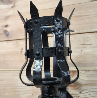 Metal wrought iron sconce, Torch wall lamp, Medieval style light fixture