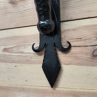Wrought Iron Torch Sconce: Medieval Black Wall Lamp