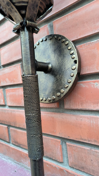Handmade Metal Torch Wall Sconce: Decorative Accent Light