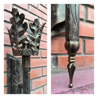 Hand Forged Oak Leaf Metal Wall Sconce - Black Bronze Lighting