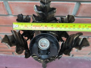Hand Forged Oak Leaf Metal Wall Sconce - Black Bronze Lighting