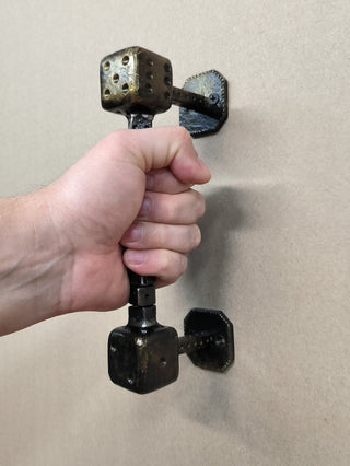 Dice Cube Front Door Handle: Metal Barn Door Decor