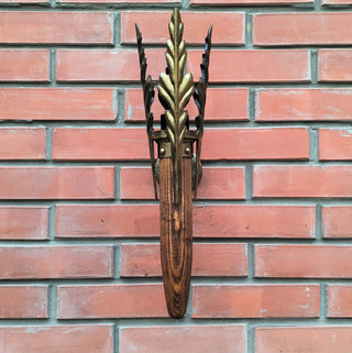 Handmade Wrought Iron Wall Sconce: Bronze Torch Light Fixture