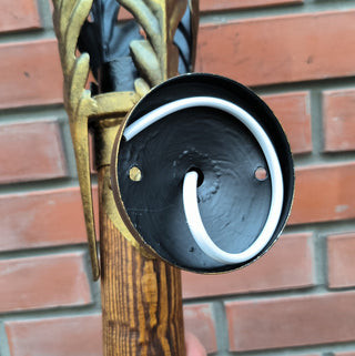 Handmade Wrought Iron Wall Sconce: Bronze Torch Light Fixture