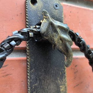 Hand Forged Wrought Iron Door Knocker Ring: Barn Door Handle