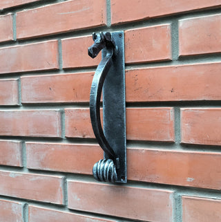 Hand Forged Steel Horse Barn Door Handle: Rustic Stable Decor