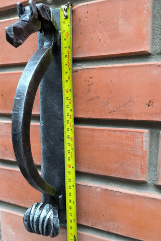 Hand Forged Steel Horse Barn Door Handle: Rustic Stable Decor