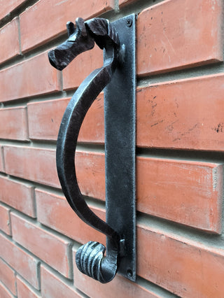 Hand Forged Steel Horse Barn Door Handle: Rustic Stable Decor
