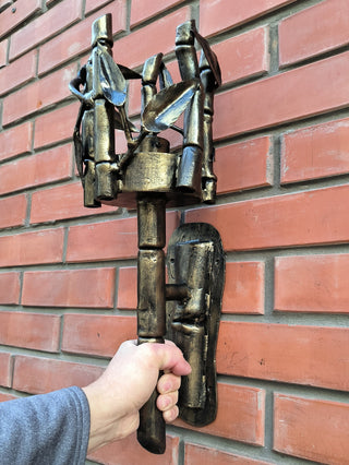 Handmade Forged Bronze Wall Sconce: Rustic Accent Light