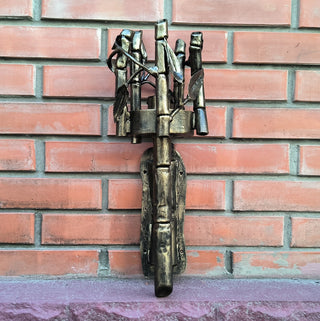 Handmade Forged Bronze Wall Sconce: Rustic Accent Light