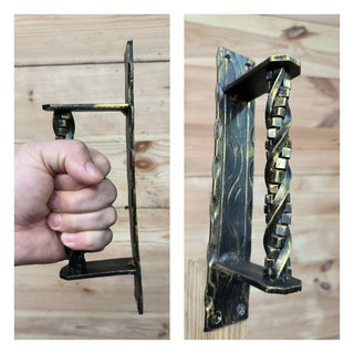 Hand Forged Wrought Iron Door Handle: Barn Door Decor
