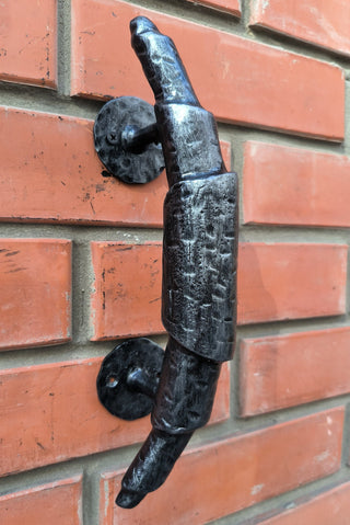 Hand Forged Metal Bread Roll Door Handle: Bakery Cafe Barn Decor