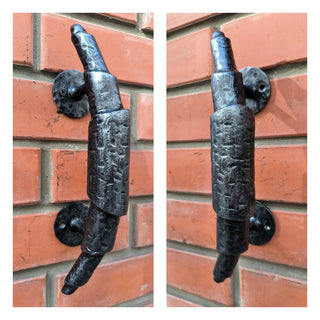 Hand Forged Metal Bread Roll Door Handle: Bakery Cafe Barn Decor