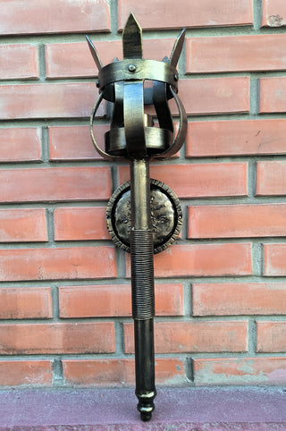 Hand Forged Bronze Wall Sconce: Metal Lighting Fixture