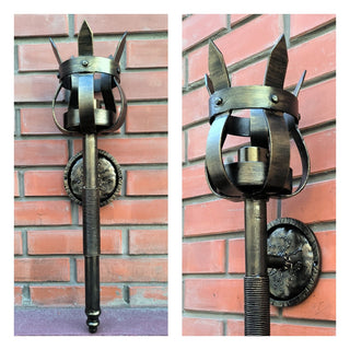 Hand Forged Bronze Wall Sconce: Metal Lighting Fixture