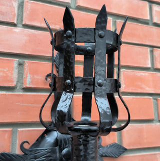 Gothic sconce, Metal wrought iron sconce, Torch wall lamp, Medieval style light fixture