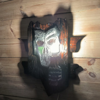 Handmade Skull Wall Sconce: Halloween Scream Lighting