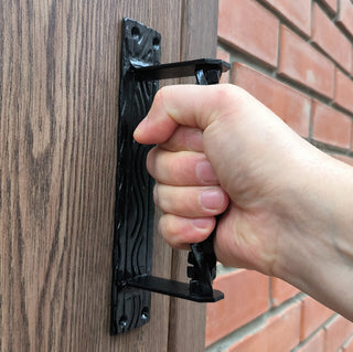 Hand Forged Wrought Iron Door Handle: Barn Door Decor