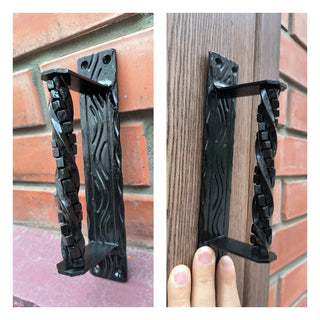 Hand Forged Wrought Iron Door Handle: Barn Door Decor