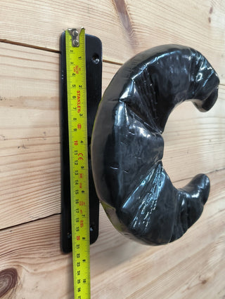 Hand Forged Croissant Door Handle: Bakery Cafe Decor