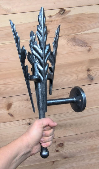Handmade Wrought Iron Wall Sconce: Rustic Metal Light Fixture, available in 4 finishes