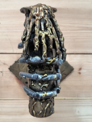 Gothic Skeleton Arm Sconce Pair: Handmade Iron Wall Light Fixtures