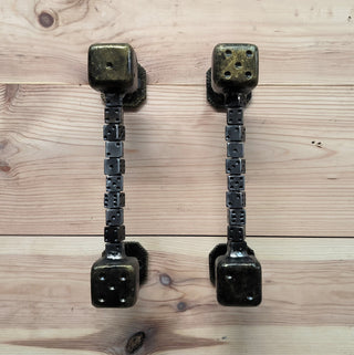 Dice Door Handles: Metal Cube Barn Door Decor (Pair)