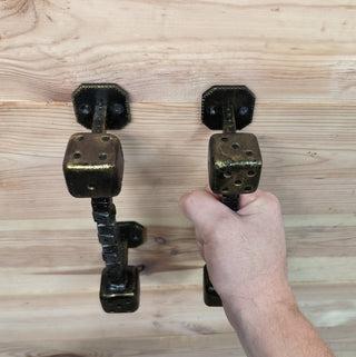 Dice Door Handles: Metal Cube Barn Door Decor (Pair)