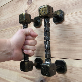 Dice Door Handles: Metal Cube Barn Door Decor (Pair)