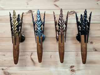 Hand Forged Wrought Iron Wall Sconce: Rustic Medieval Torch Light