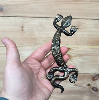 Hand Forged Steel Lizard Door Handles - Set of 2