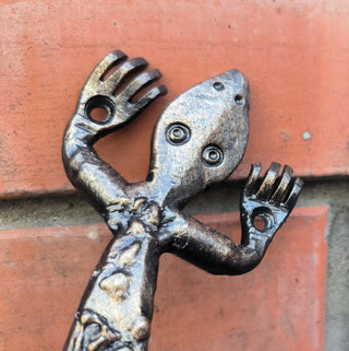 Hand Forged Steel Lizard Door Handles - Set of 2
