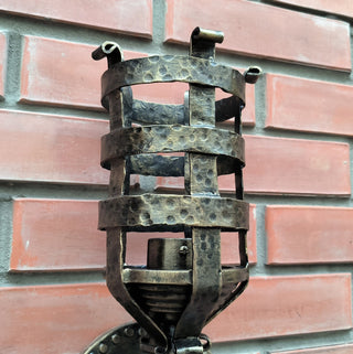 Handmade Metal Torch Wall Sconce: Decorative Accent Light