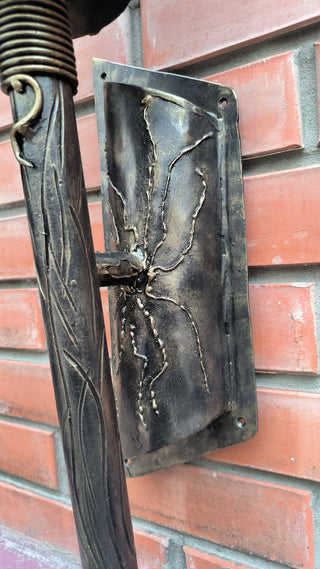 Hand Forged Oak Leaf Metal Wall Sconce - Black Bronze Lighting