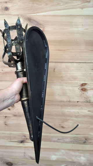 Wrought Iron Torch Wall Sconce: Medieval Style Light