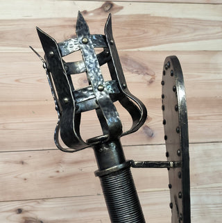 Wrought Iron Torch Wall Sconce: Medieval Style Light