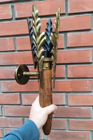 Handmade Wrought Iron Wall Sconce: Bronze Torch Light Fixture