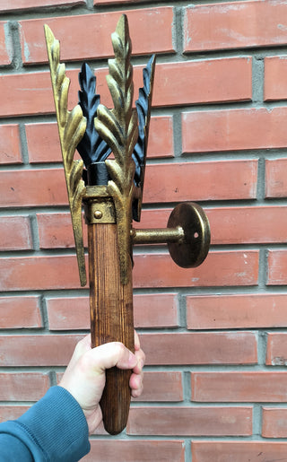 Handmade Wrought Iron Wall Sconce: Bronze Torch Light Fixture