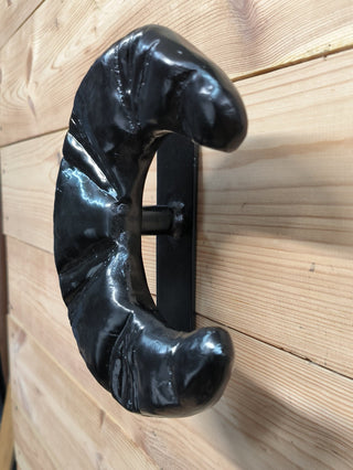 Hand Forged Croissant Door Handle: Bakery Cafe Decor