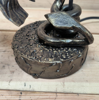 Handmade Metal Dragon Table Lamp: Fantasy Accent Light