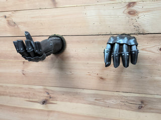 Handmade Knight Hands Axe Holder: Iron Wall Decor