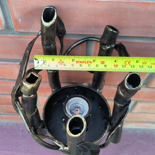 Handmade Forged Bronze Wall Sconce: Rustic Accent Light