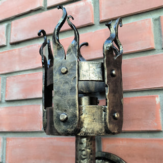 Hand Forged Metal Viking Torch Wall Sconce
