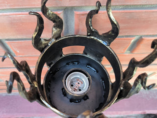 Hand Forged Metal Viking Torch Wall Sconce