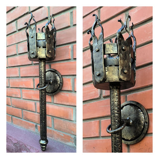 Viking torch light, interior wall light, Metal wall sconce