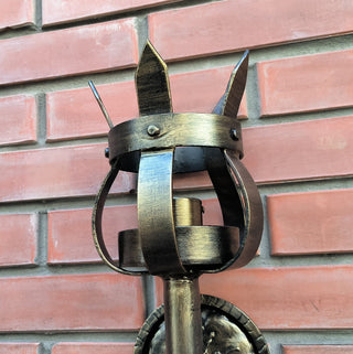 Hand Forged Bronze Wall Sconce: Metal Lighting Fixture