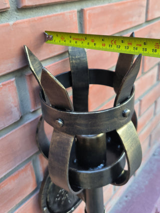 Hand Forged Bronze Wall Sconce: Metal Lighting Fixture
