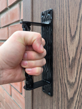 Hand Forged Wrought Iron Door Handle: Barn Door Decor