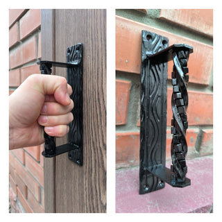 Hand Forged Wrought Iron Door Handle: Barn Door Decor