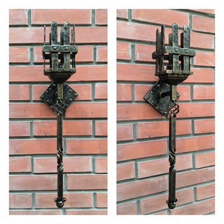 Hand Forged Bronze Wall Sconce: Medieval Style Accent Light
